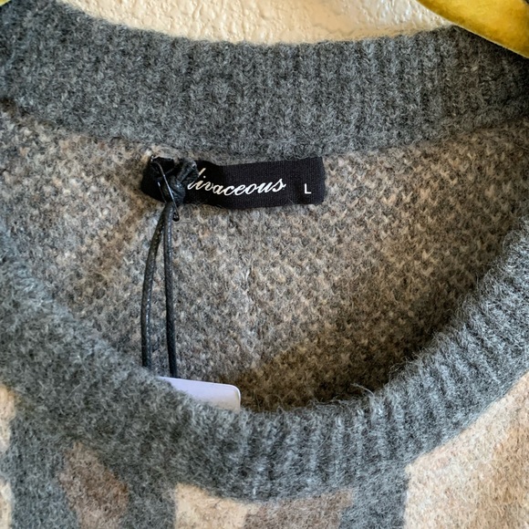 Olivaceous oversized cheetah animal print super soft sweater NWT🌴 - Picture 2 of 6